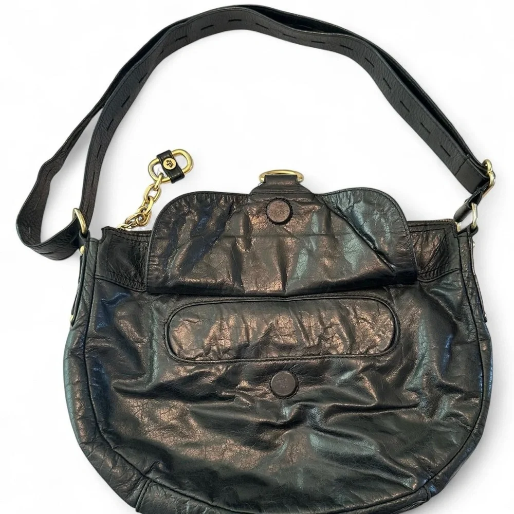 Juicy Couture Vintage Black Leather Shoulder/Crossbody Bag Y2K - Picture 8 of 8